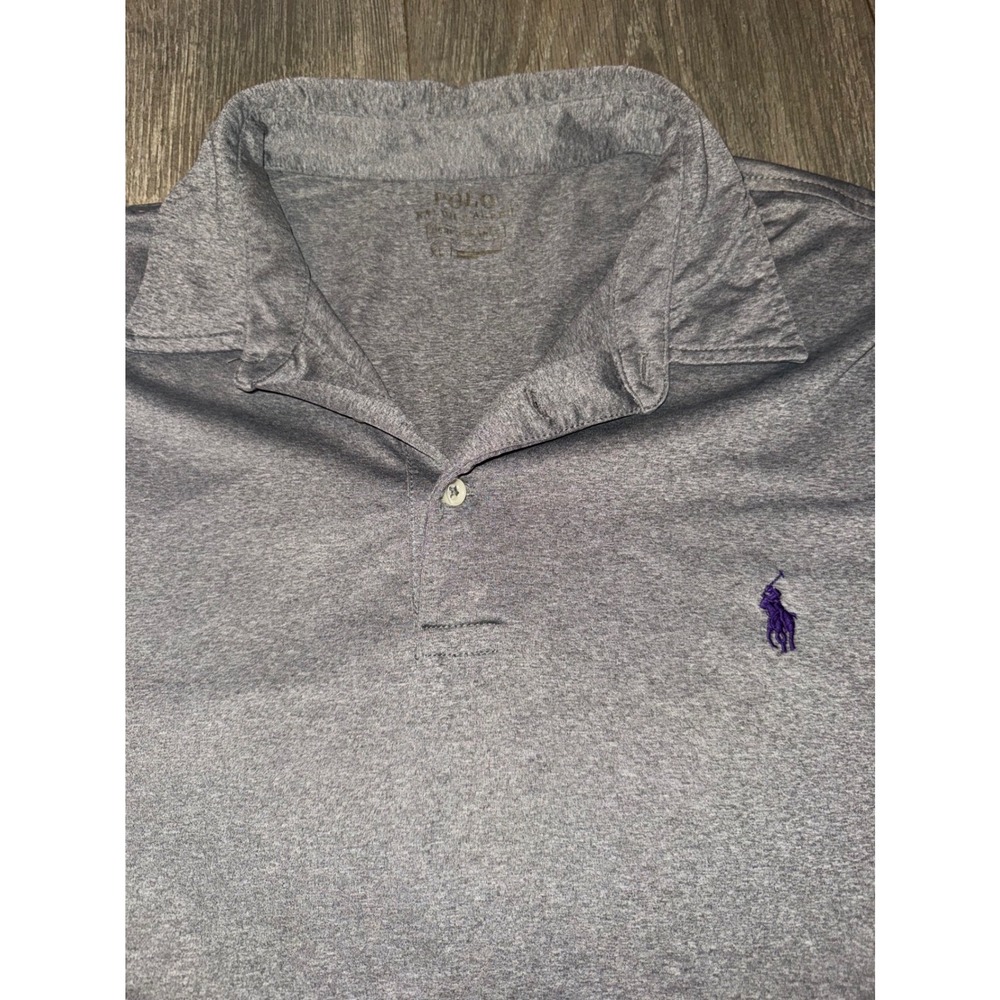 Polo Ralph Lauren Mens XL Gray Heather Performance Short Sleeve Polo Shirt
